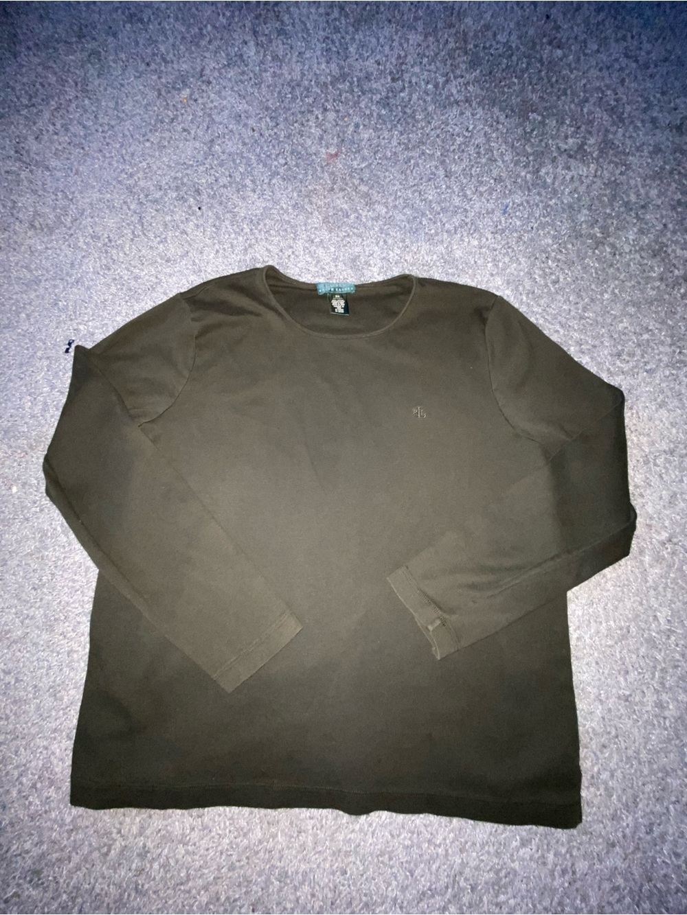 Ralph Lauren Olive Green Crewneck Top